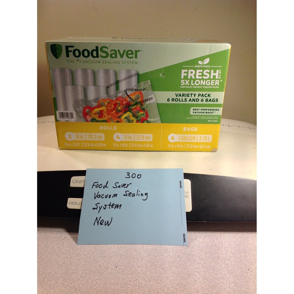 FoodSaver Vacuum Sealer Variety Pack 6 Rolls 6 Bags BPA Free Clear New